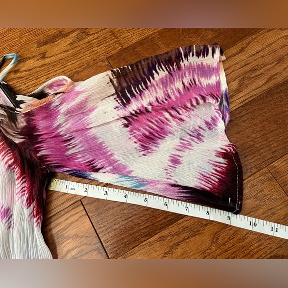 Anthropologie Pinkerton Multicolor Cold Shoulder Sheer Silk Sz S - Picture 11 of 11